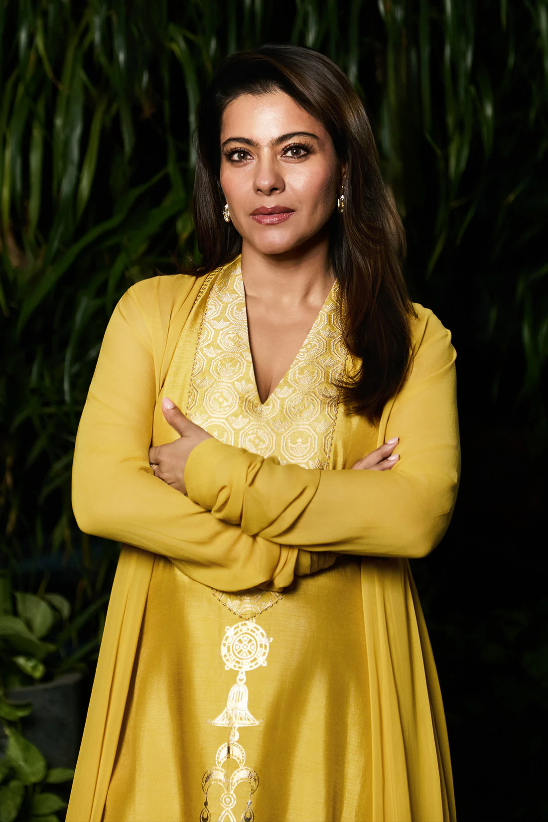 Spiced Ochre Pop Pendant Anarkali Set - Image 4