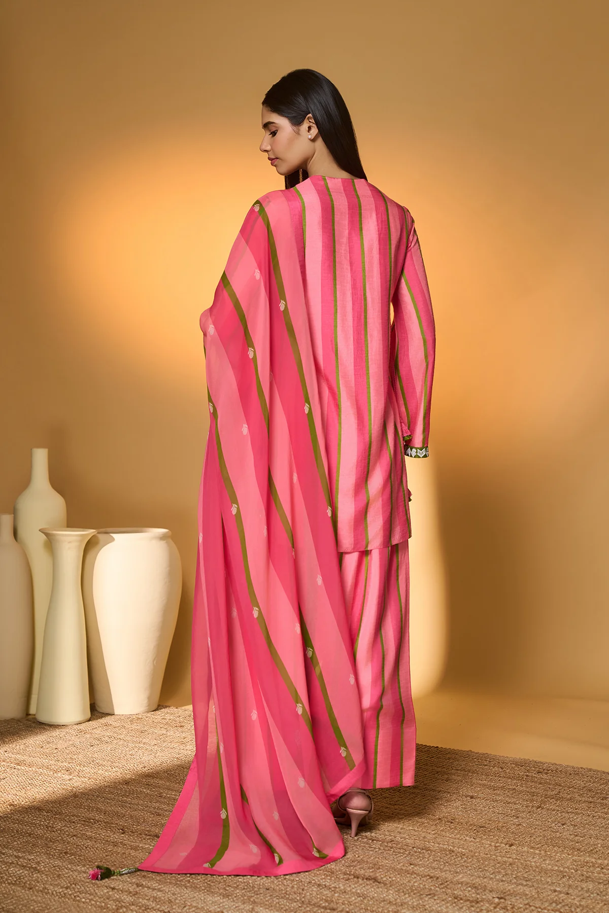 Sunset Sorbet Striped Kurta Set - Image 4