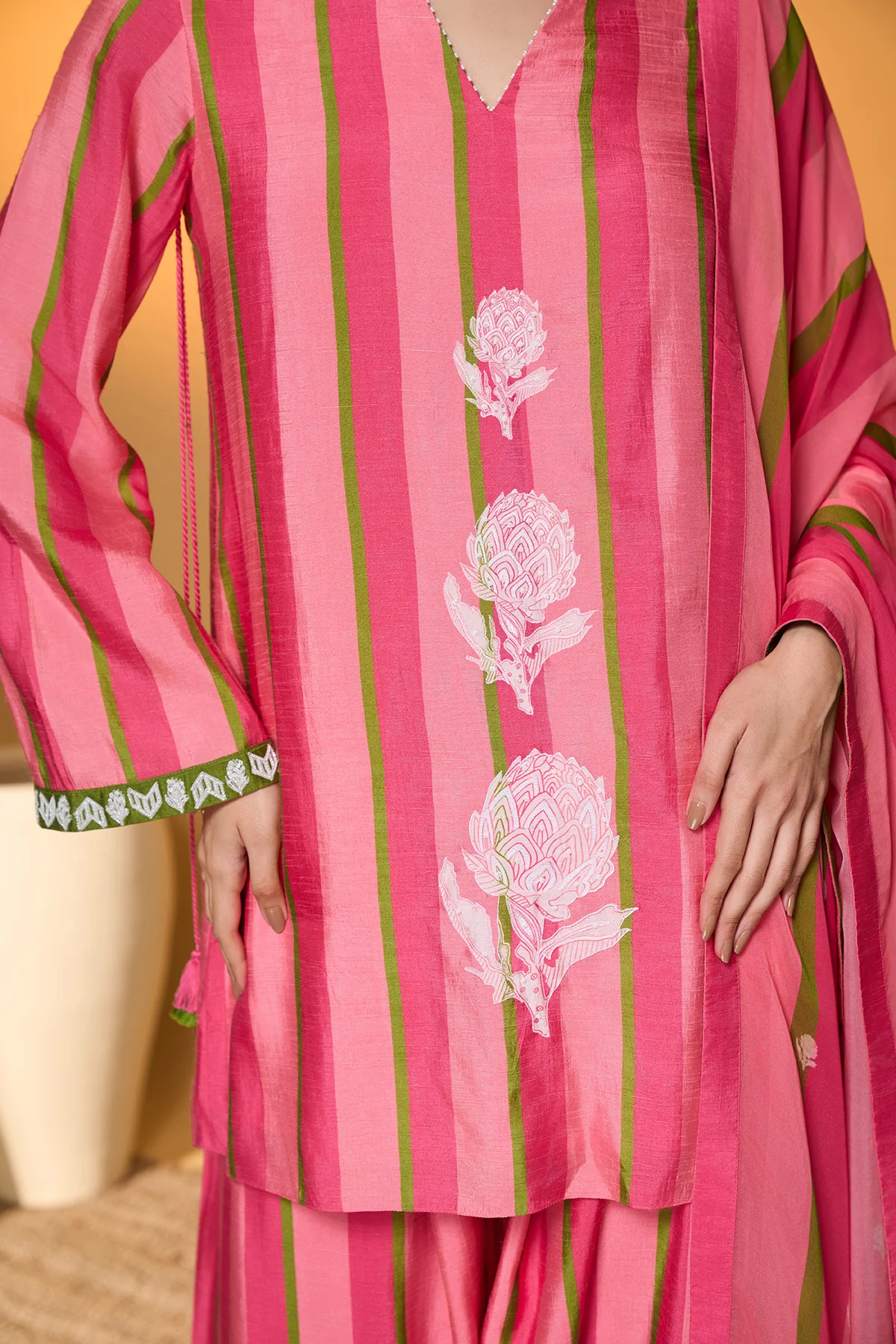 Sunset Sorbet Striped Kurta Set - Image 6