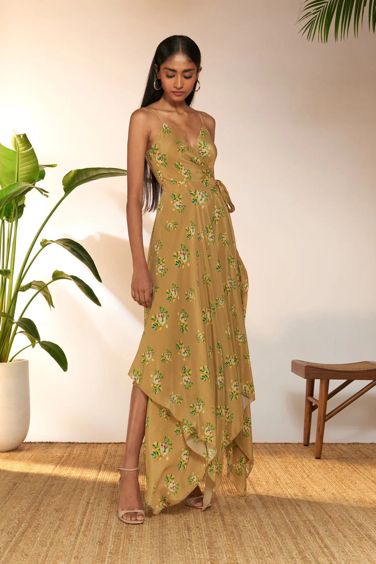 Tan Lemon Frenzy Handkerchief Dress - Image 3