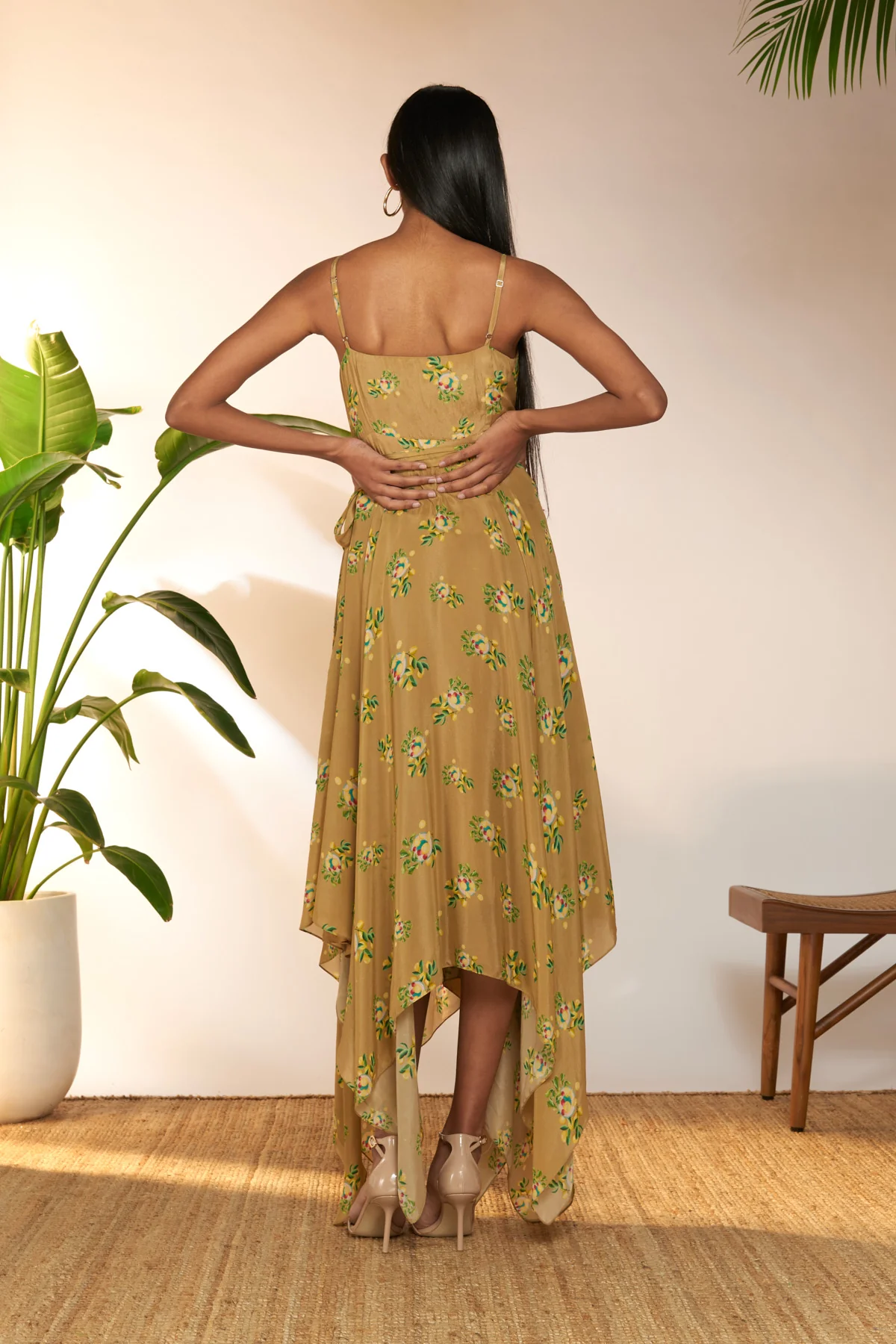 Tan Lemon Frenzy Handkerchief Dress - Image 4