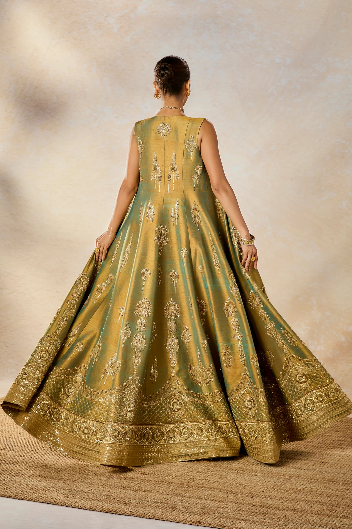 The Kesar Varak Long Jacket Lehenga Set - Image 6