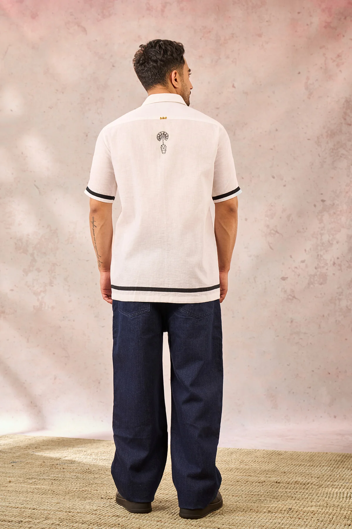 White Monotone Tropical Shirt - Image 2