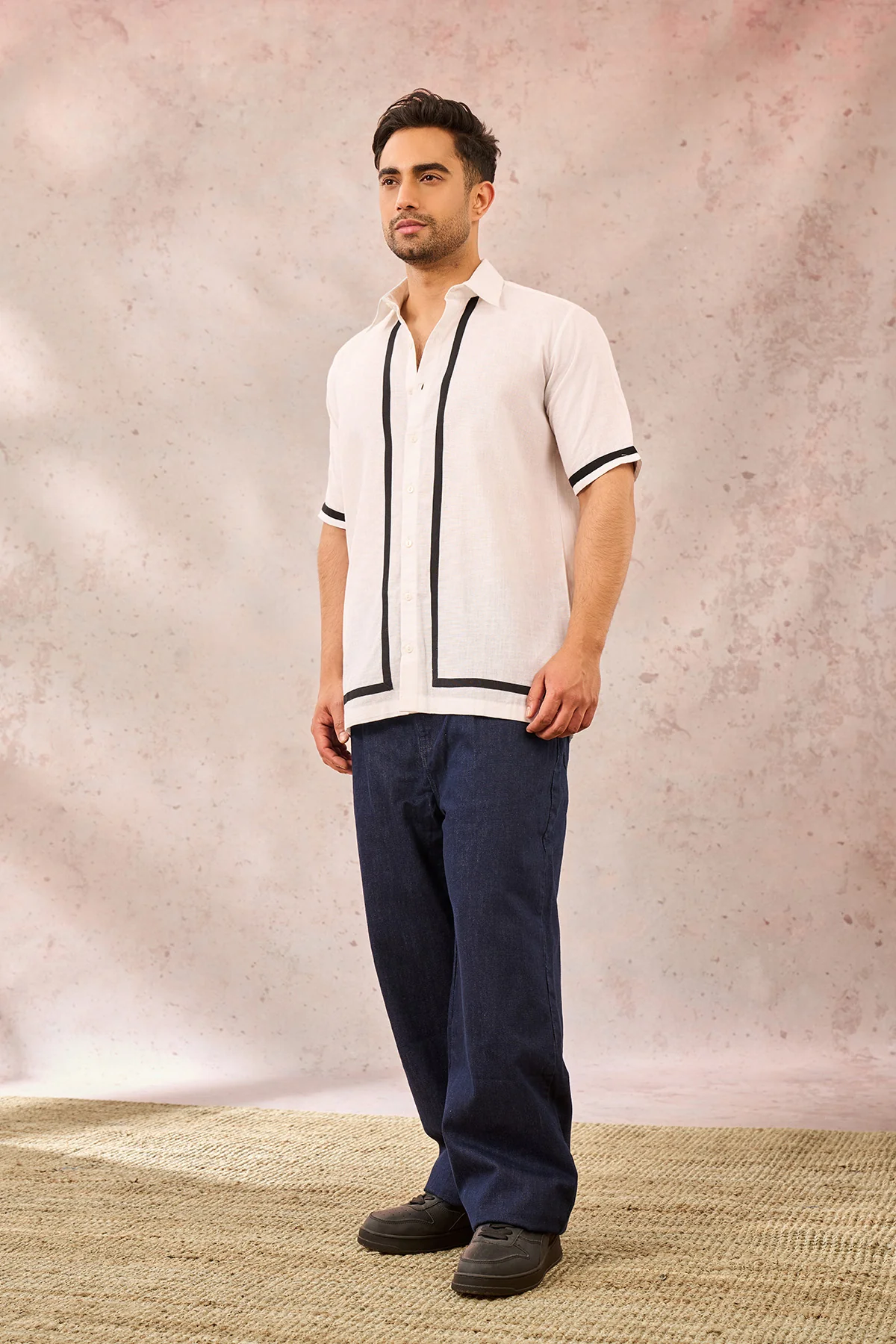 White Monotone Tropical Shirt - Image 4