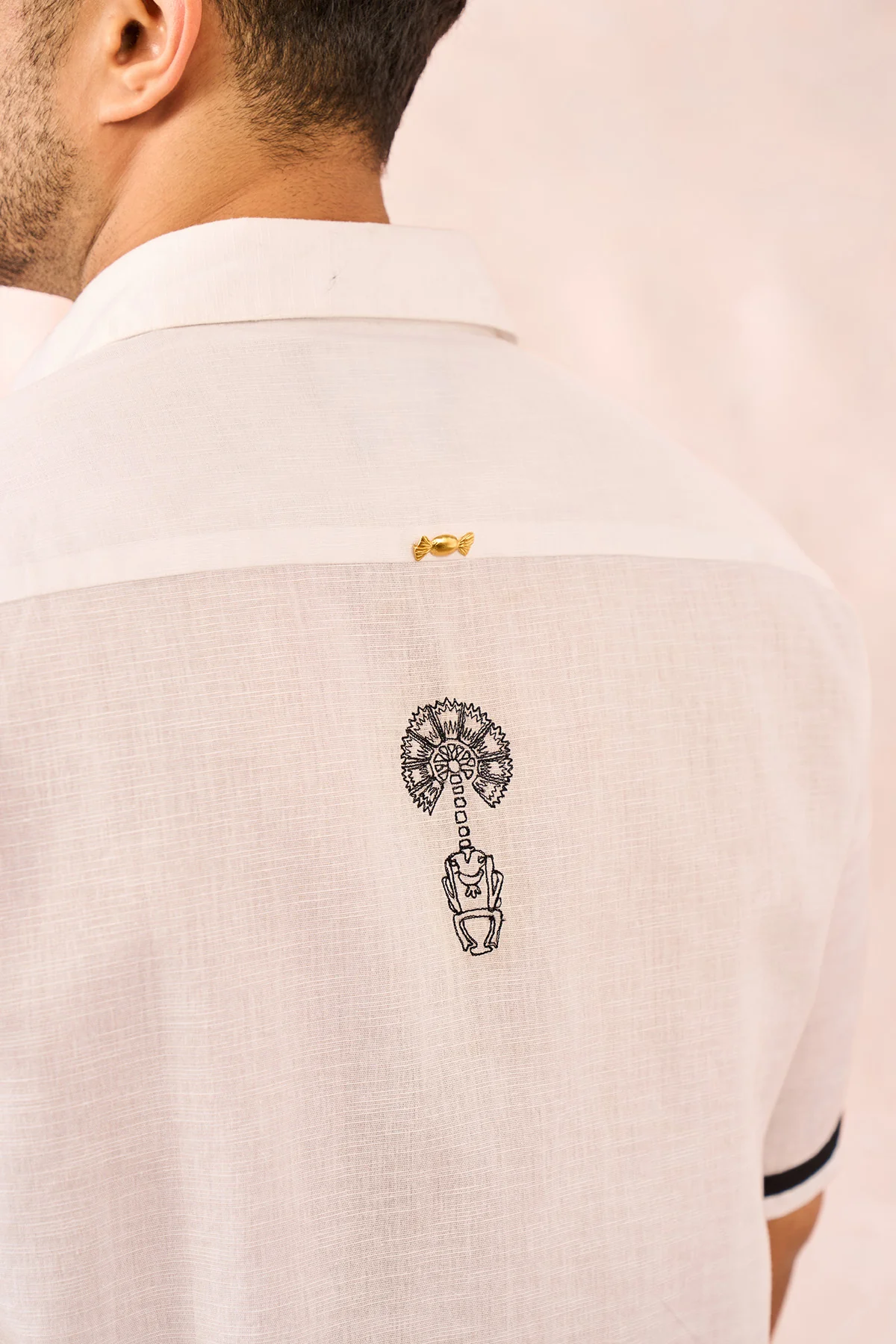 White Monotone Tropical Shirt - Image 5