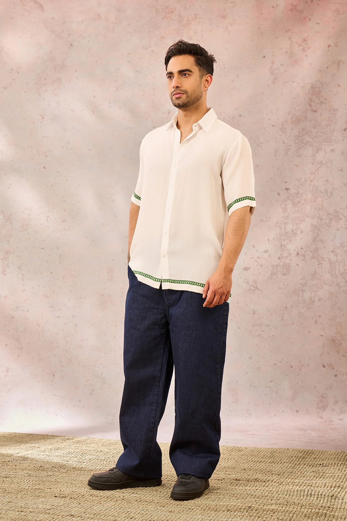 White Tropical Print Shirt - Image 3