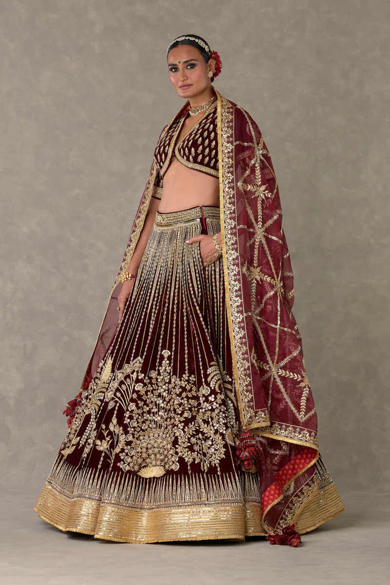 Wine Dil-Chidiya Lehenga - Image 3