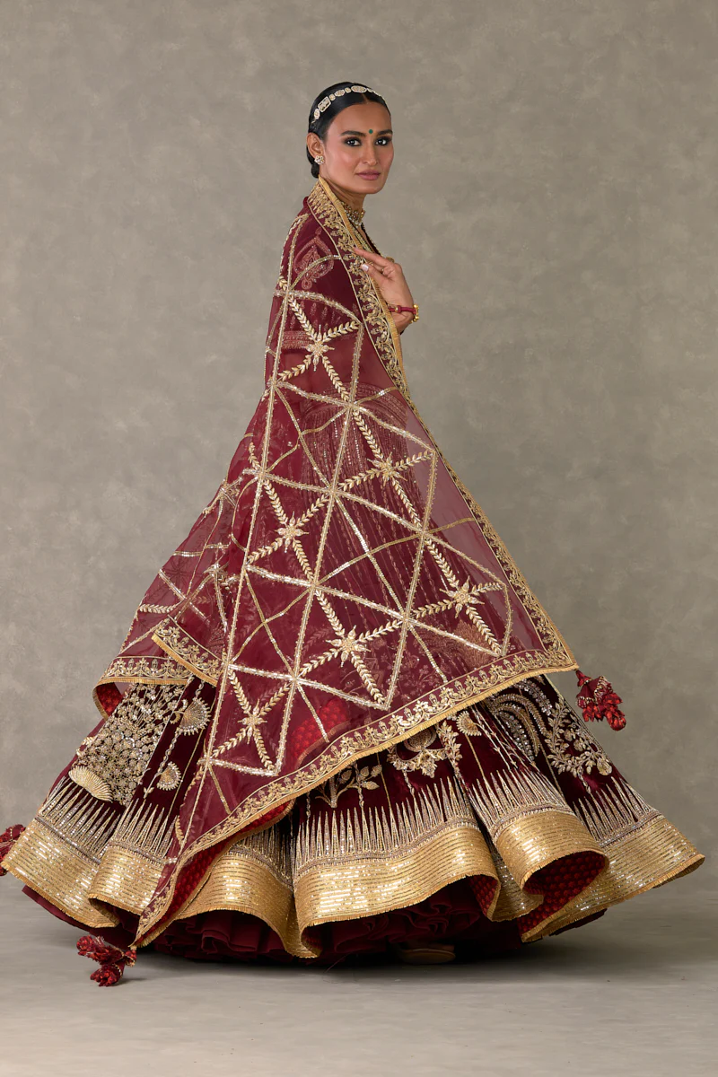 Wine Dil-Chidiya Lehenga - Image 4