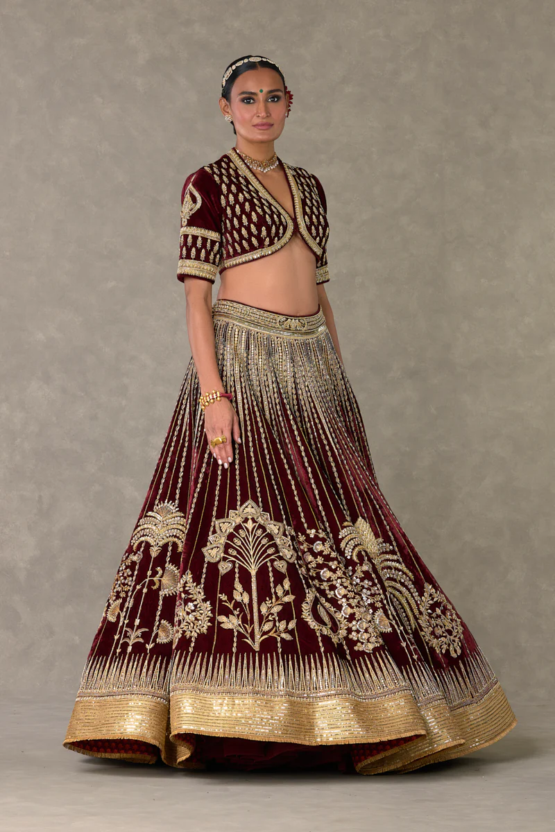 Wine Dil-Chidiya Lehenga - Image 5