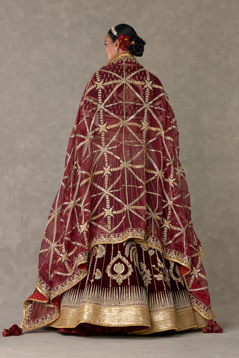Wine Dil-Chidiya Lehenga - Image 8