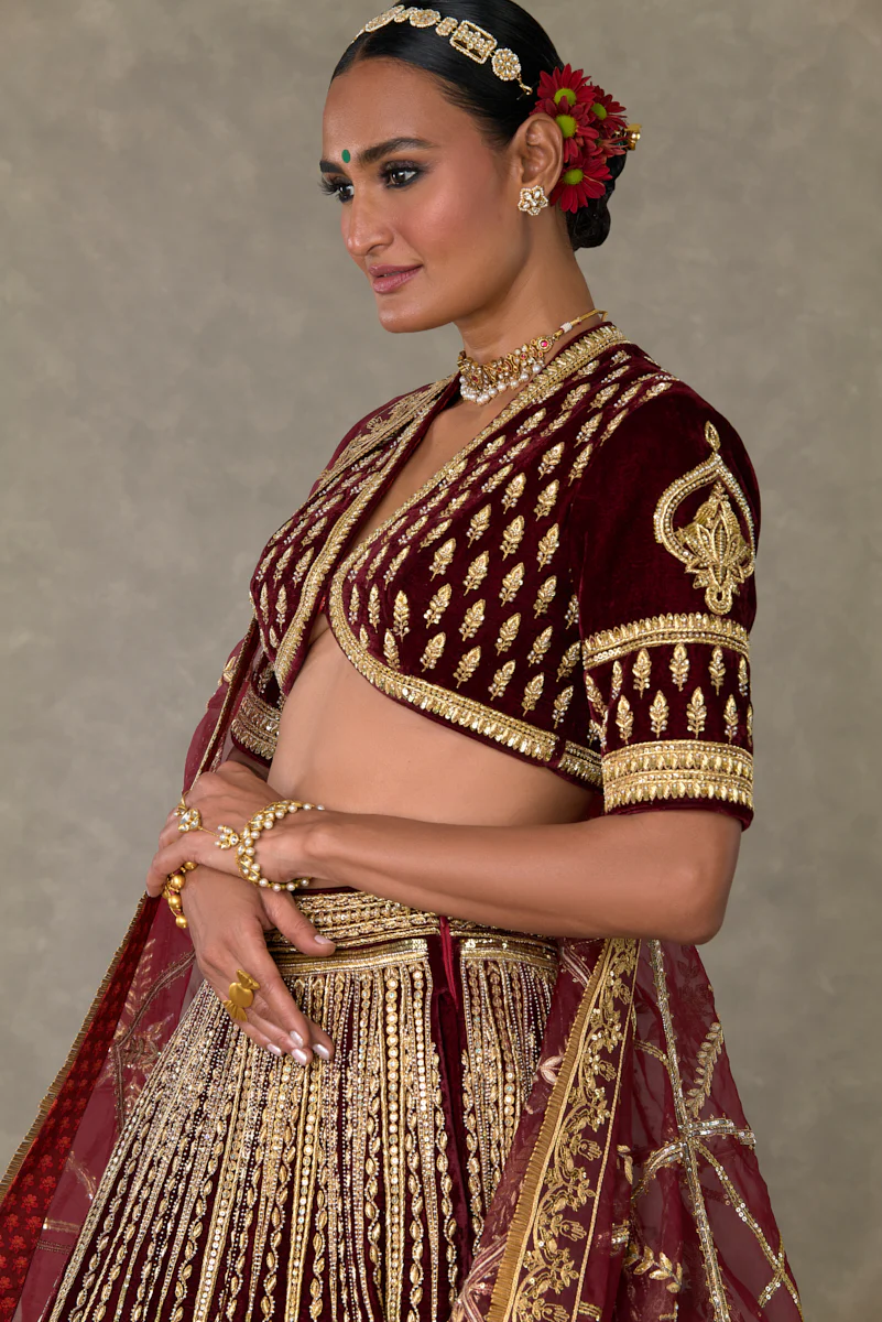 Wine Dil-Chidiya Lehenga - Image 9