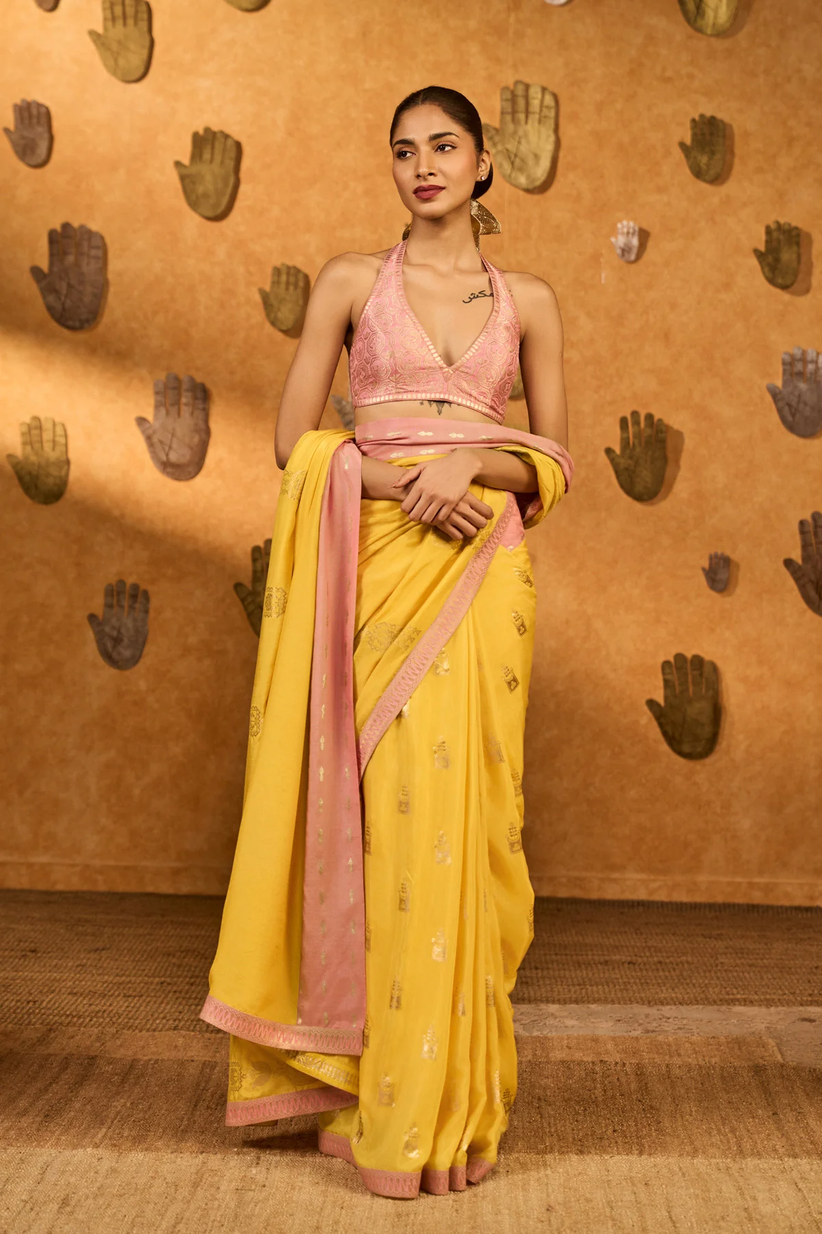 Yellow Bloom Keeper Saree - Image 6