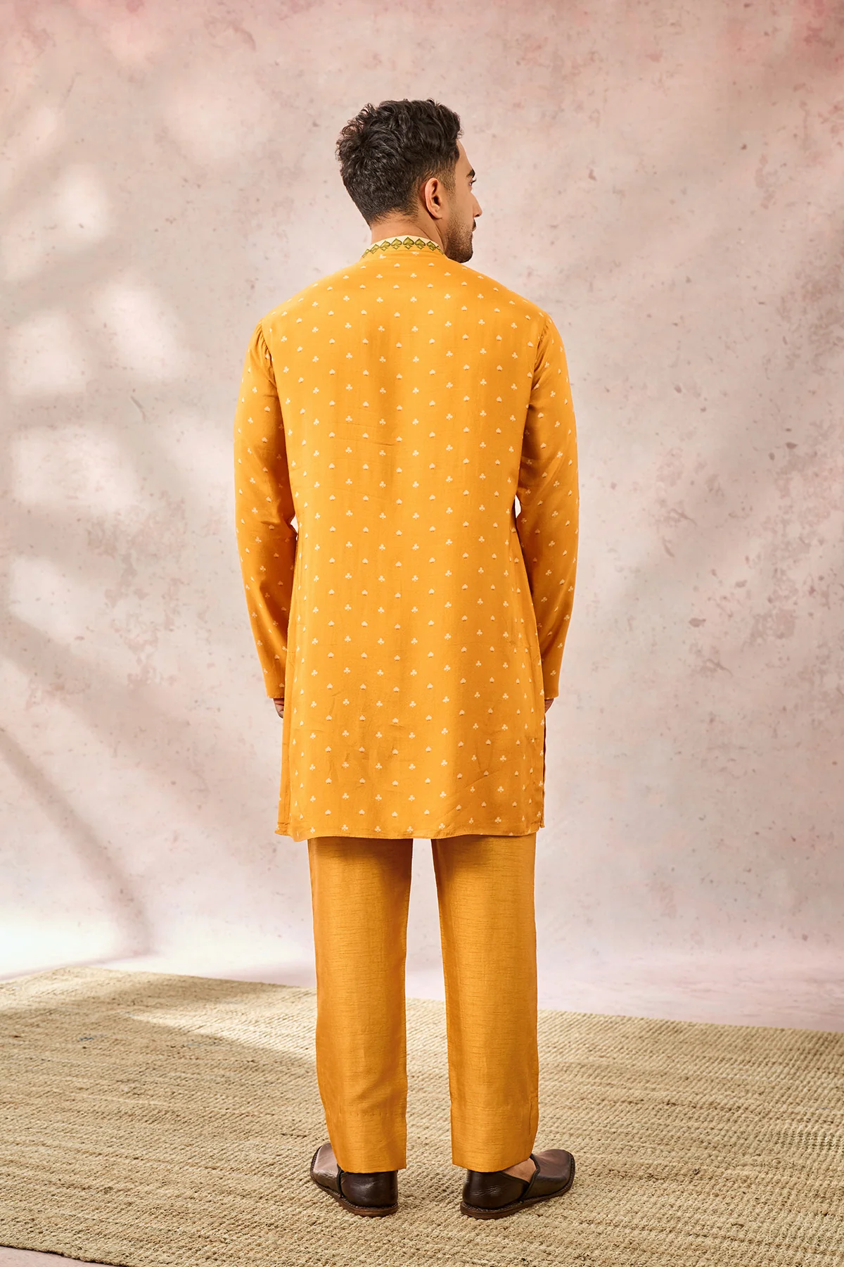 Yellow Spade Blossom Kurta Set - Image 5